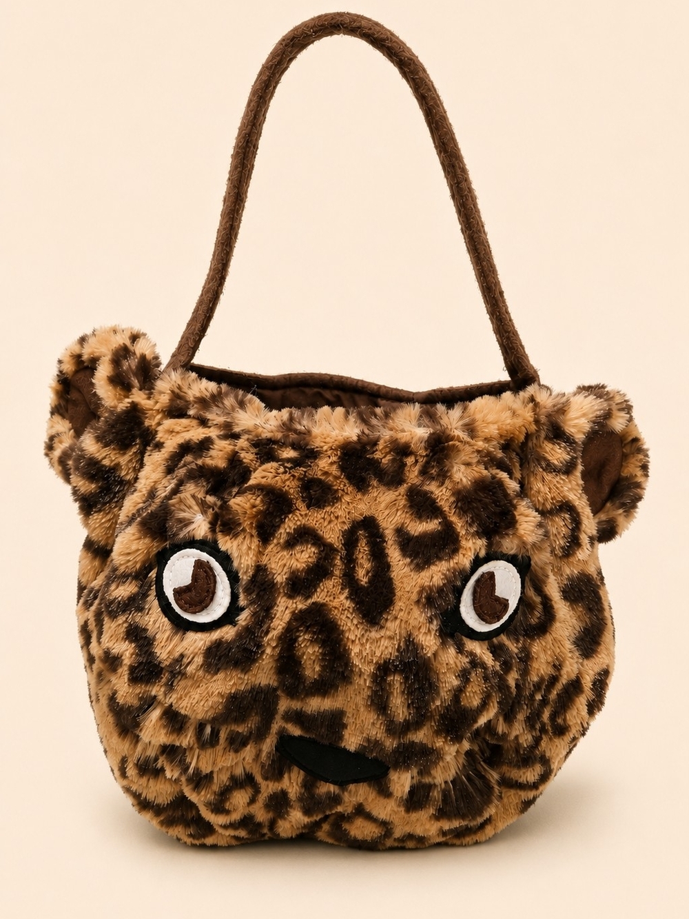Pottery Barn Kids Plush Leopard Face Purse Animal Tote Bag